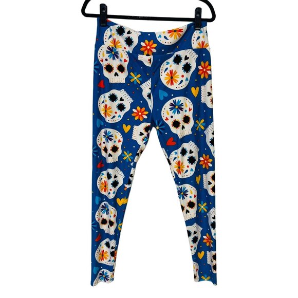 LuLaRoe Sugar Skull Halloween Leggings High-Rise Day of the Dead Stretchy Pants - Picture 6 of 12